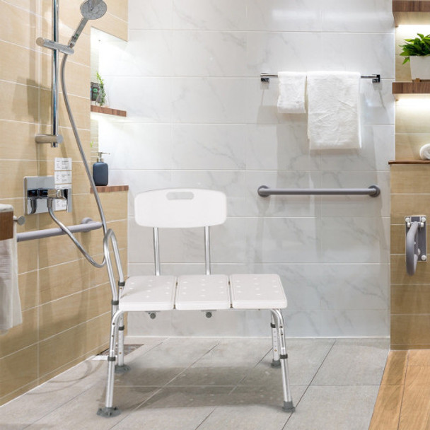 Tub Transfer Shower Seat with Adjustable Arm