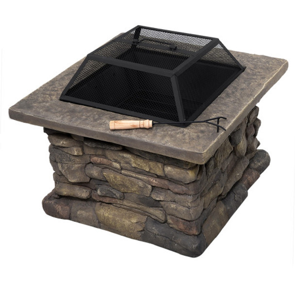 29-Inch Outdoor Patio Firepit with Fire Bowl