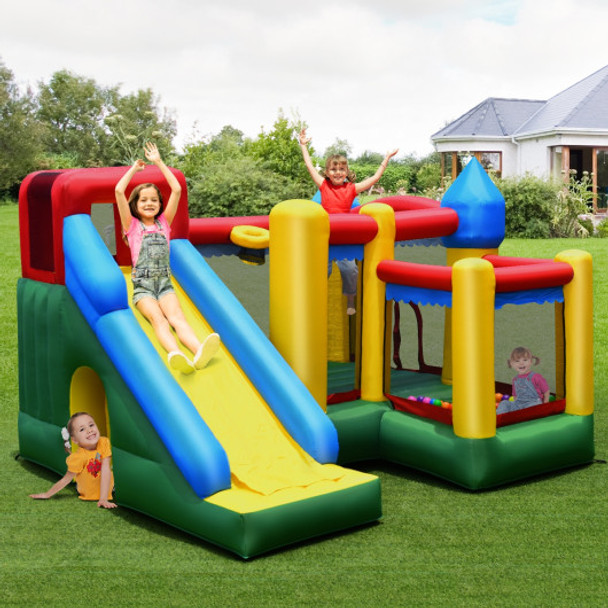 Inflatable Bounce House with Balls and Super Slide