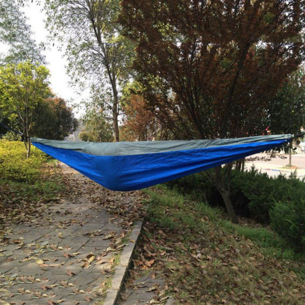 Double Person Hammock Travel Sleep Swing Camping Outdoor Parachute Nylon Fabric- Blue+Gray