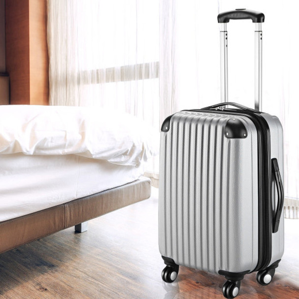 20-Inch ABS Carry On Luggage Travel Bag Trolley Suitcase 8 color-Gray