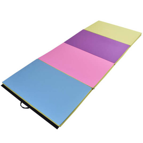 4' x 10' x 2" Multi-Colors Folding PU Panel Gymnastics Mat