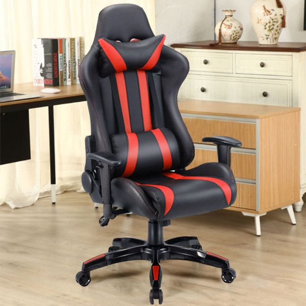 Executive Racing Style High Back Reclining Chair Gaming Chair Office Computer-Red