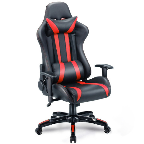 Executive Racing Style High Back Reclining Chair Gaming Chair Office Computer-Red