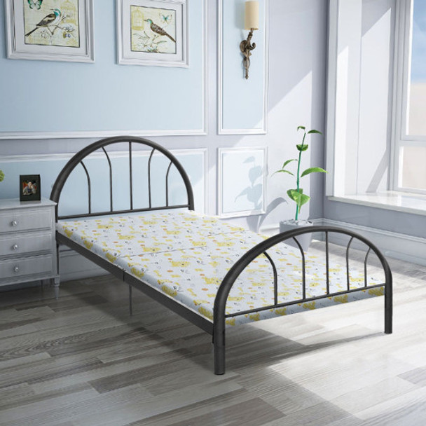 83" x 42" x 35" Black Twin Size Metal Bed Frame