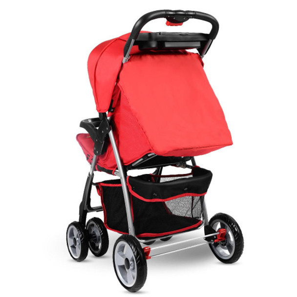 Foldable Baby Kids Travel Stroller Newborn Infant Buggy Pushchair Child 3 color-Red