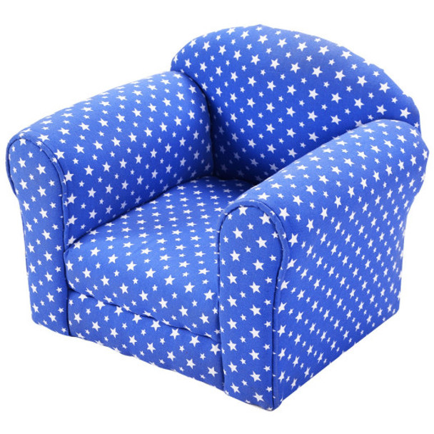 Heart-shaped Printed Armrest Children Couch 2 Colors-Blue