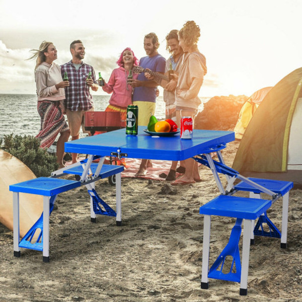 Outdoor Folding Camping Table and Bench Set