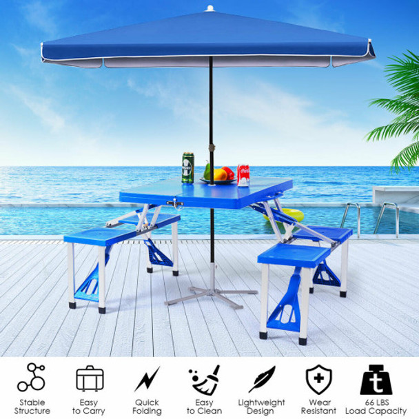 Outdoor Folding Camping Table and Bench Set