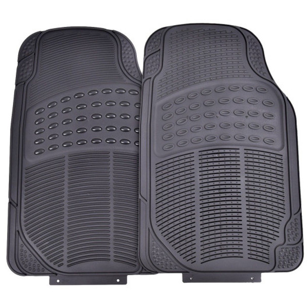 3 PC Universal Car Van Front & Rear Floor Mats All Weather Heavy Duty PVC Protect-Black