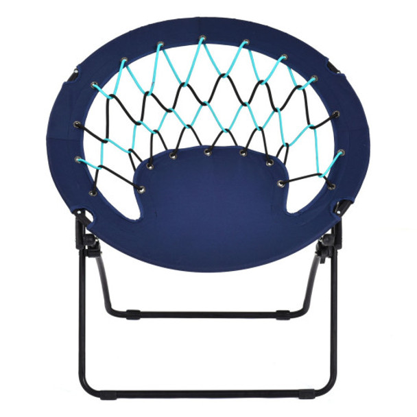 Outdoor Camping Folding Round Bungee Chair-Blue
