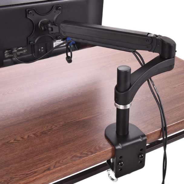 Single Arm TV LCD Monitor Desk Mount Stand Bracket Swivel Gas Spring up to 27"