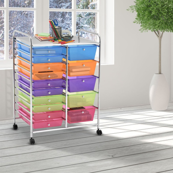 15 Drawers Rolling Storage Cart Organizer