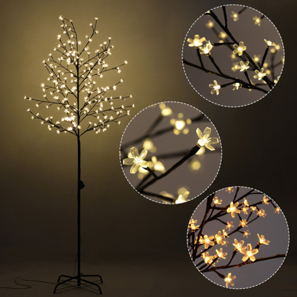 Christmas Xmas Cherry Blossom LED Tree Light Floor Lamp Holiday Decor Warm White-L