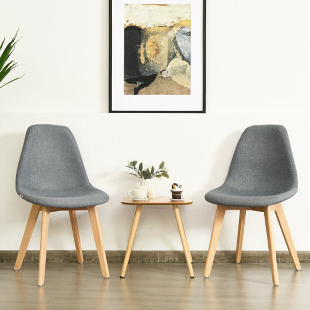 Set of 2 Gray Accent Dining Chairs