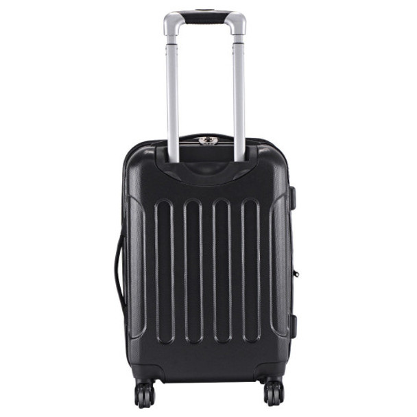 GLOBALWAY Expandable 20" ABS Carry On Luggage Travel Bag Trolley Suitcase-Black