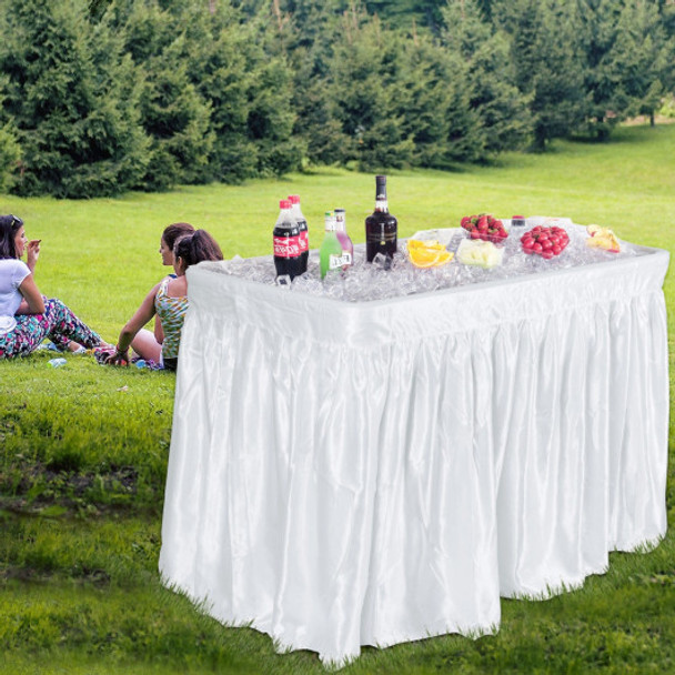 4 Feet Plastic Party Ice Folding Table with Matching Skirt