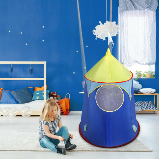 Blue Foldable Castle Kids Play Tent