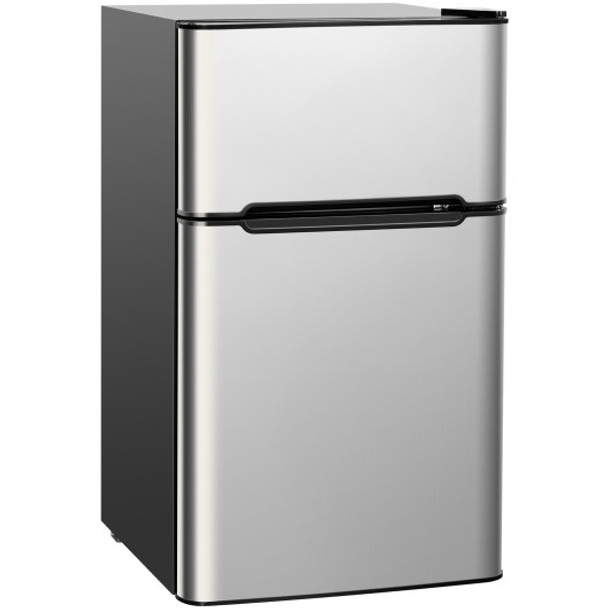 3.2 cu ft. Compact Stainless Steel Refrigerator-Gray