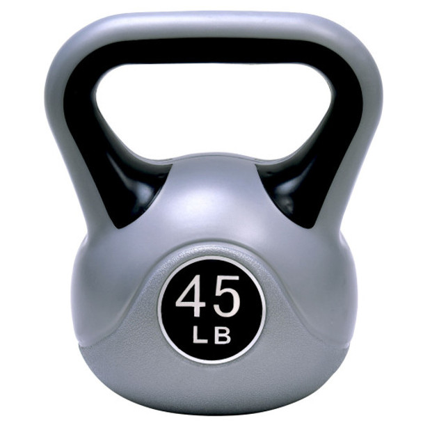 Kettlebell Exercise Fitness Body 5-45lbs Weight Loss Strength Training Workout-45 lbs