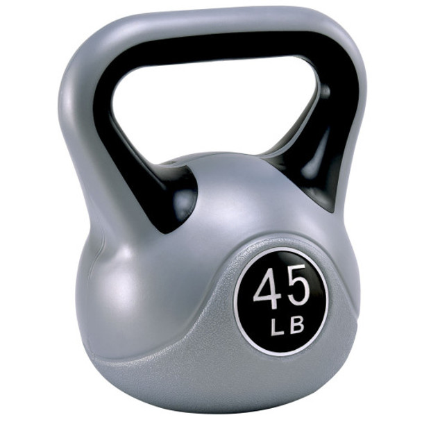 Kettlebell Exercise Fitness Body 5-45lbs Weight Loss Strength Training Workout-45 lbs