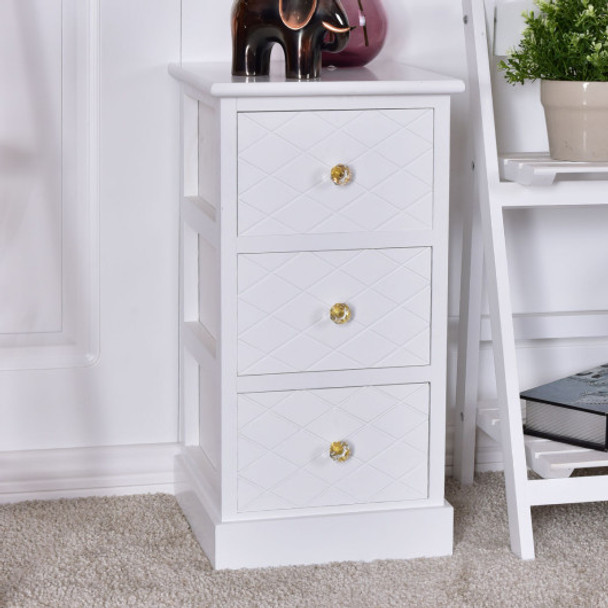 Elegant Wooden Nightstand with 3 Drawers