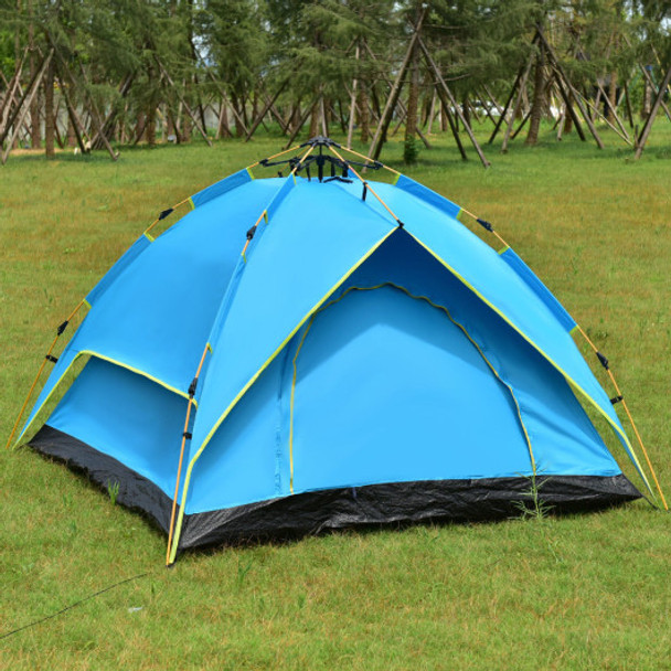 2-3 Person Waterproof Hydraulic Automatic Camping Tent -Blue