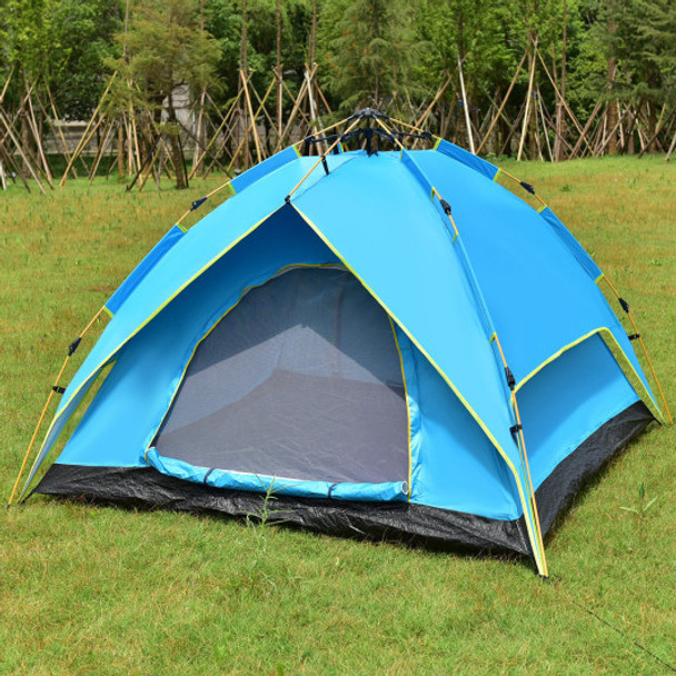 2-3 Person Waterproof Hydraulic Automatic Camping Tent -Blue