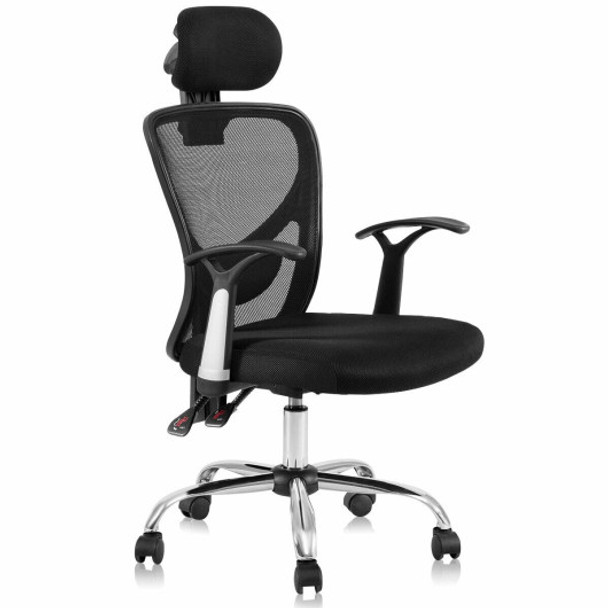 Ergonomic Mesh High Back Office Chair with Headrest-Black