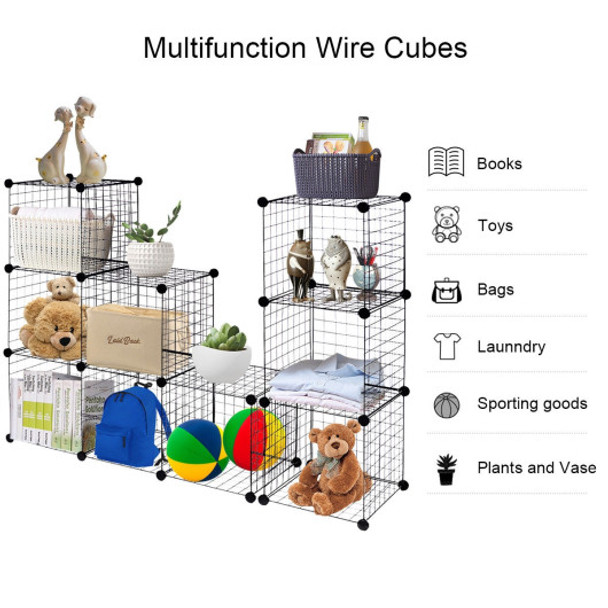 42" x 14" x 56" DIY 12-Cube Metal Grid Wire Storage Cubes