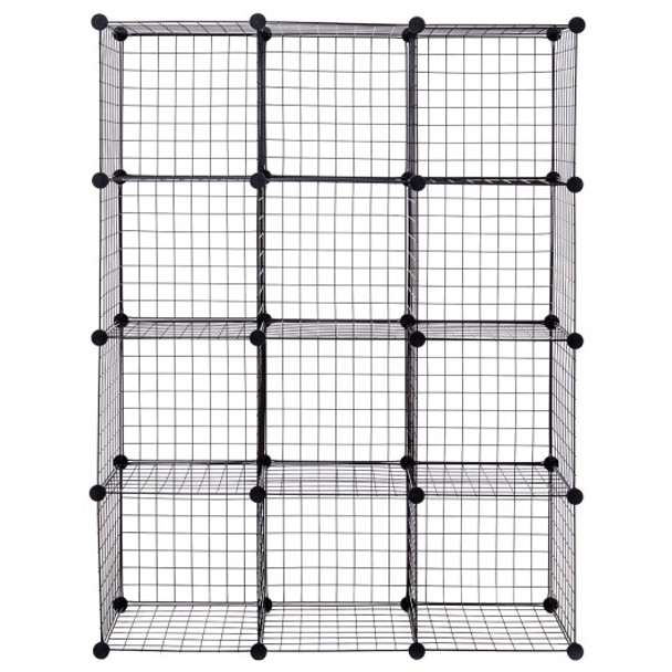 42" x 14" x 56" DIY 12-Cube Metal Grid Wire Storage Cubes