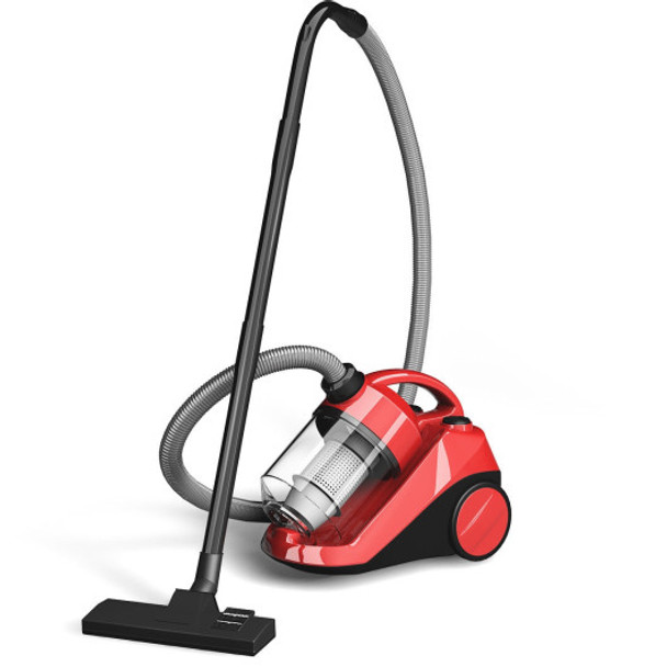 Bagless Cord Rewind Canister Vacuum Cleaner w/ Washable Filter