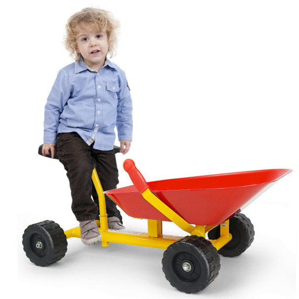 8" Heavy Duty Kids Ride-on Sand Dumper w/ 4 Wheels-Red