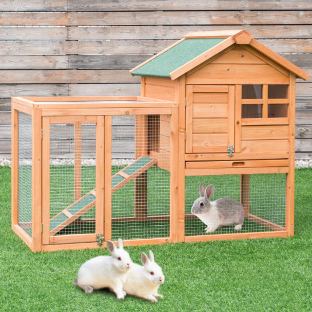 Wooden Rabbit Hutch Chicken Coop