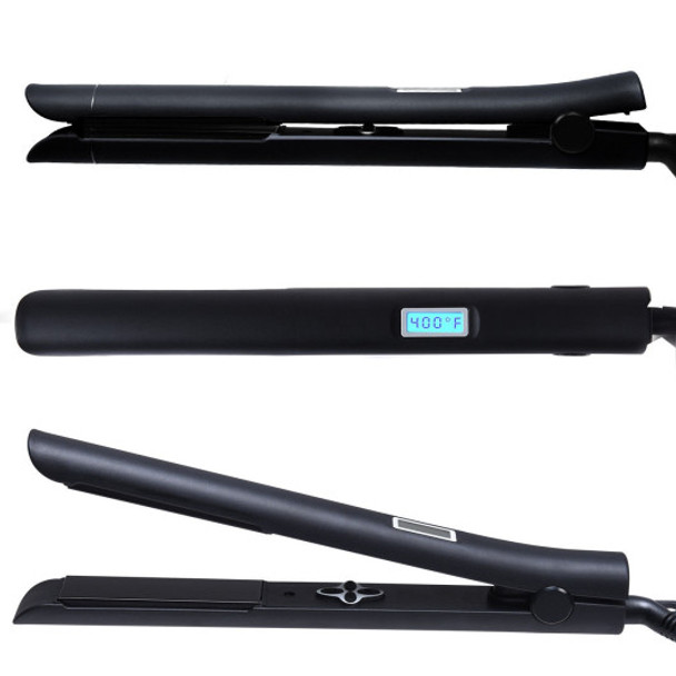 Adjustable Temp Ceramic Hair Straightener with LCD Display-Black