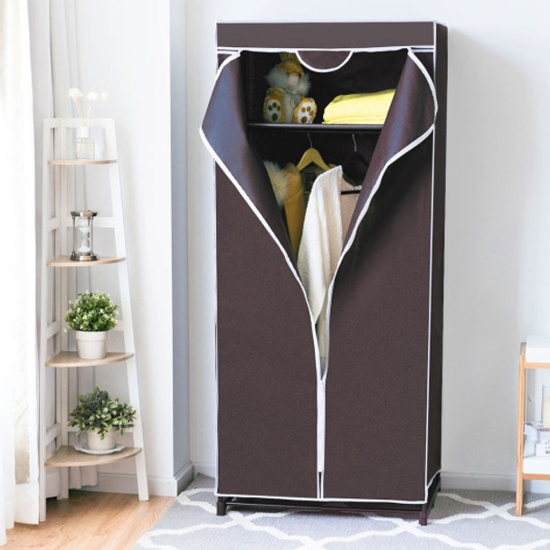 Non-woven Fabric Wardrobe Storage Portable Clothes Closet-Brown