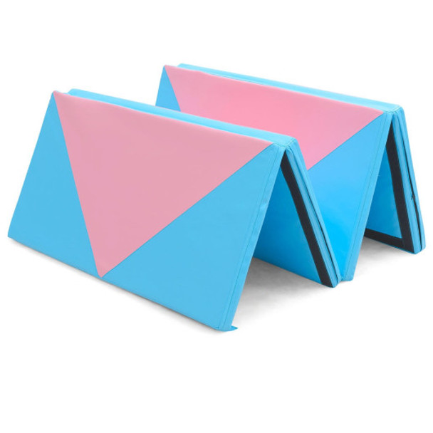 4' x 10' x 2" Folding Portable Exercise Gymnastics Mat -Blue