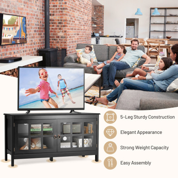 50 Inch Modern Wood Large TV Stand Entertainment Center for TV