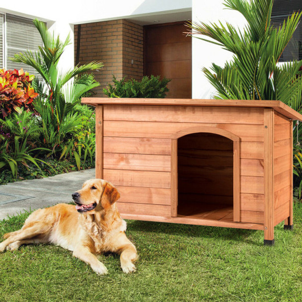 Wood Weather Resistant Home Outdoor Ground Dog House-XL