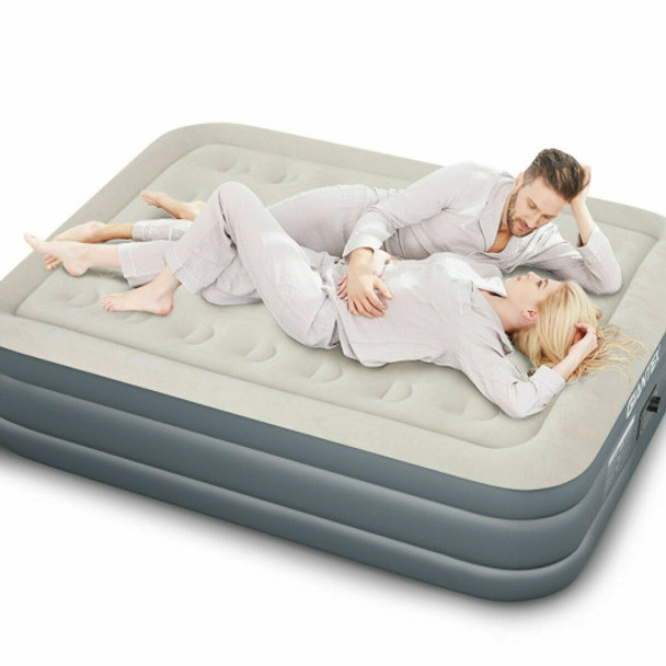 Inflatable Airbed Built-in Pump Luxury Raised Air Mattress-Queen Size