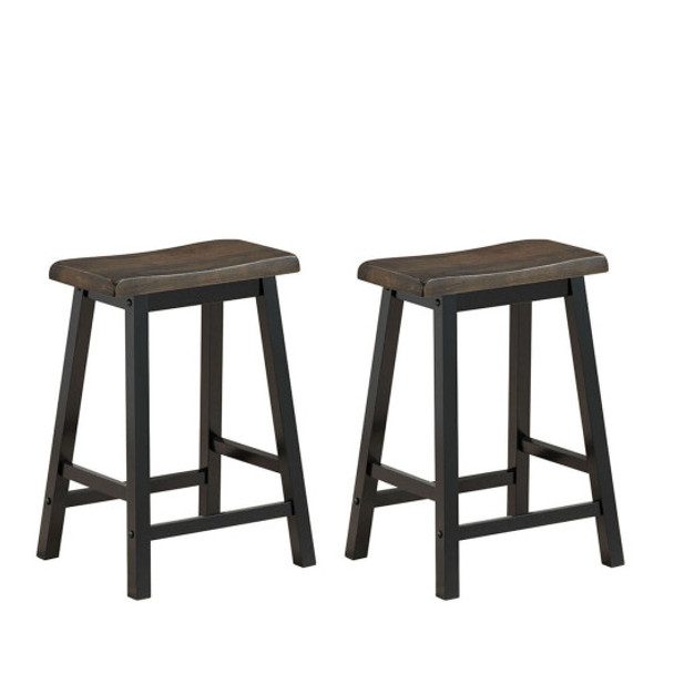 24 Inch Height Set of 2 Home Kitchen Dining Room Bar Stools-Gray