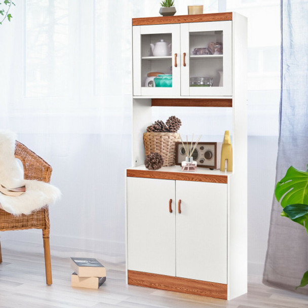 Tall Shelves Microwave Cart Stand Kitchen Storage Cabinet