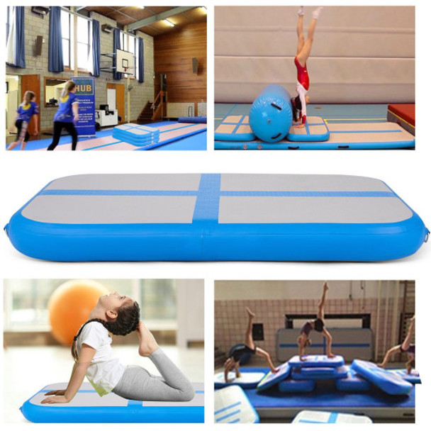 3.3' Inflatable Air Track Floor Gymnastics Mat with Pump-Blue