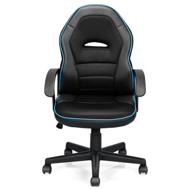 Gaming Chair Mid-Back Office Racing Chair for Swivel Desk-Blue