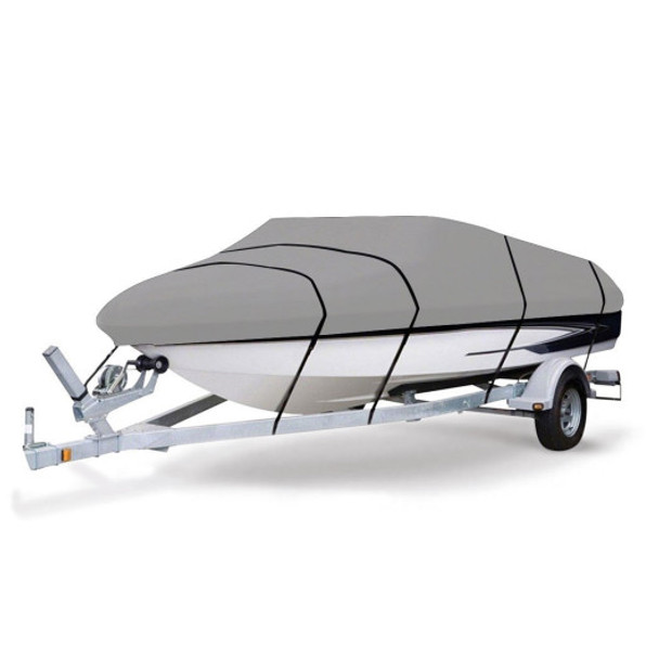 Heavy Duty 600D Marine Grade Polyester Canvas Trailerable Waterproof Boat Cover-M