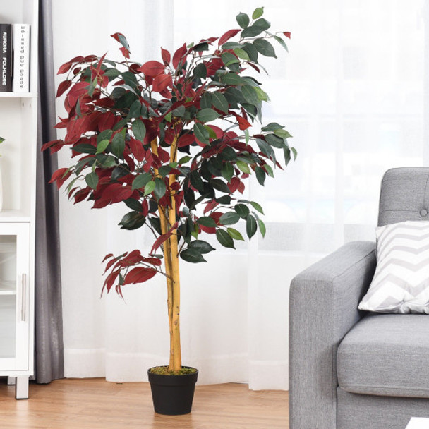 4-Feet Artificial Capensia Bush Indoor-Outdoor Leaves