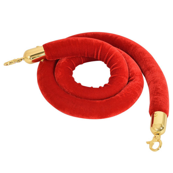 Red Crowd Control Rope with Velvet Rope