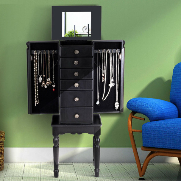 Armoire Storage Box Chest Standing Jewelry Cabinet