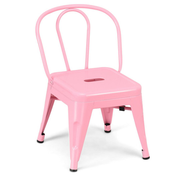 Tolix Kids Stool Metal Chair Stackable Toddler Children Lightweight Blue New-Pink