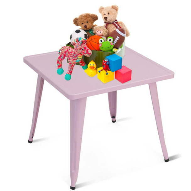 27'' Kids Square Steel Table Play Learn Activity Table-Pink